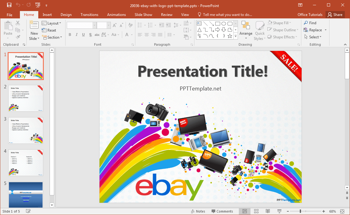 Free Ebay Powerpoint Template Pertaining To How To Edit Powerpoint Template