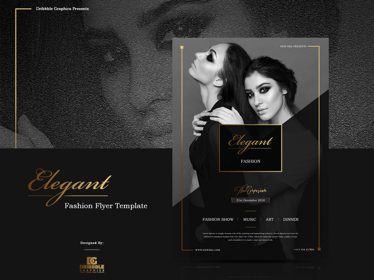 Free Elegant Fashion Flyer Templatejessica Elle On Dribbble Throughout Graphic Design Flyer Templates Free