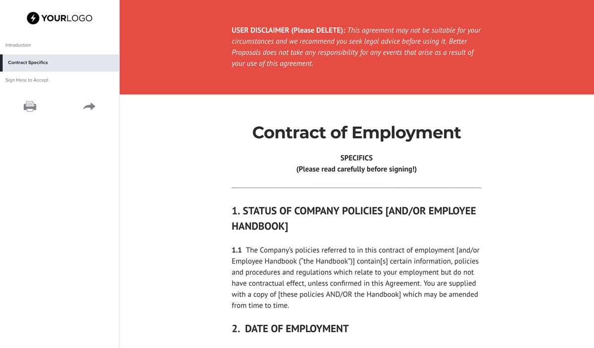 Free Employment Contract Template (Uk) – Better Proposals For How To Make A Business Contract Template