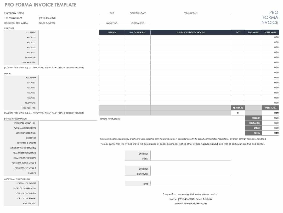 Free Excel Invoice Templates – Smartsheet In Invoice Template Xls Free Download