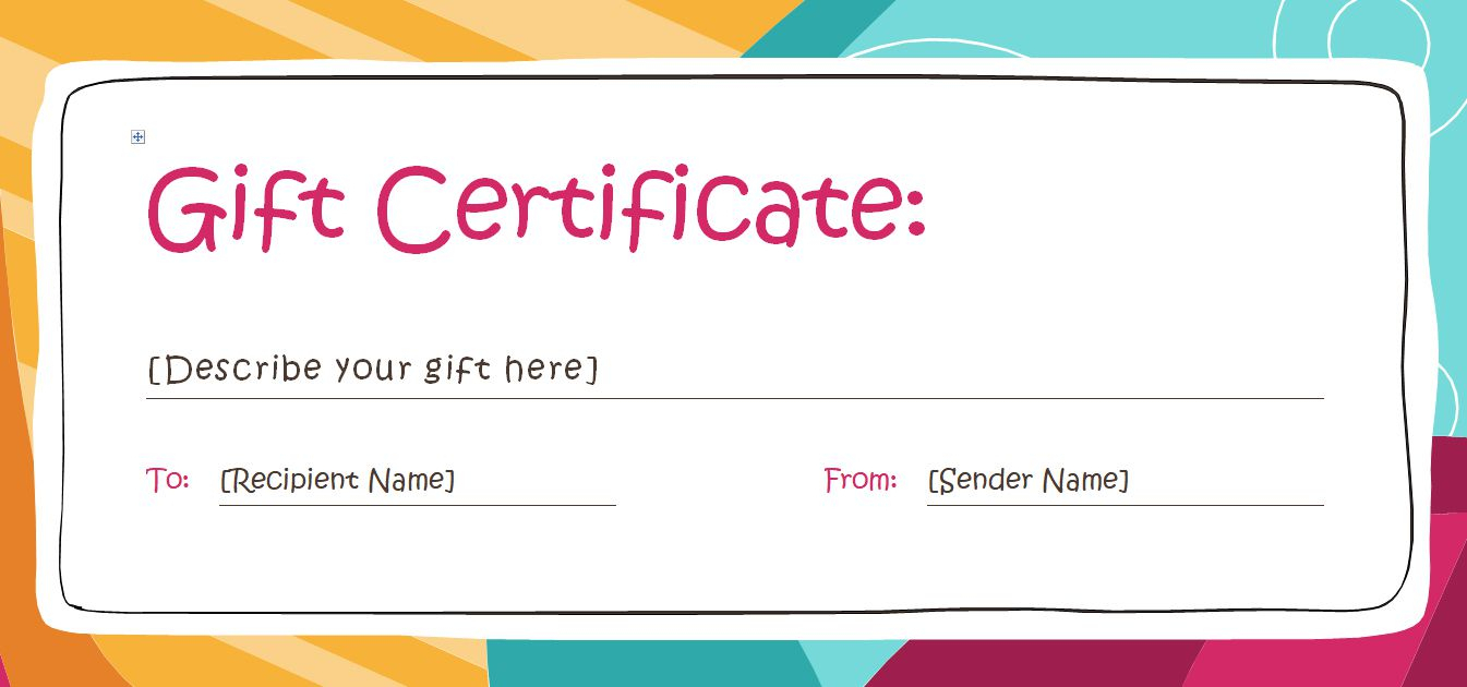Free Gift Card Template – Colona.rsd7 Intended For Homemade Gift Certificate Template