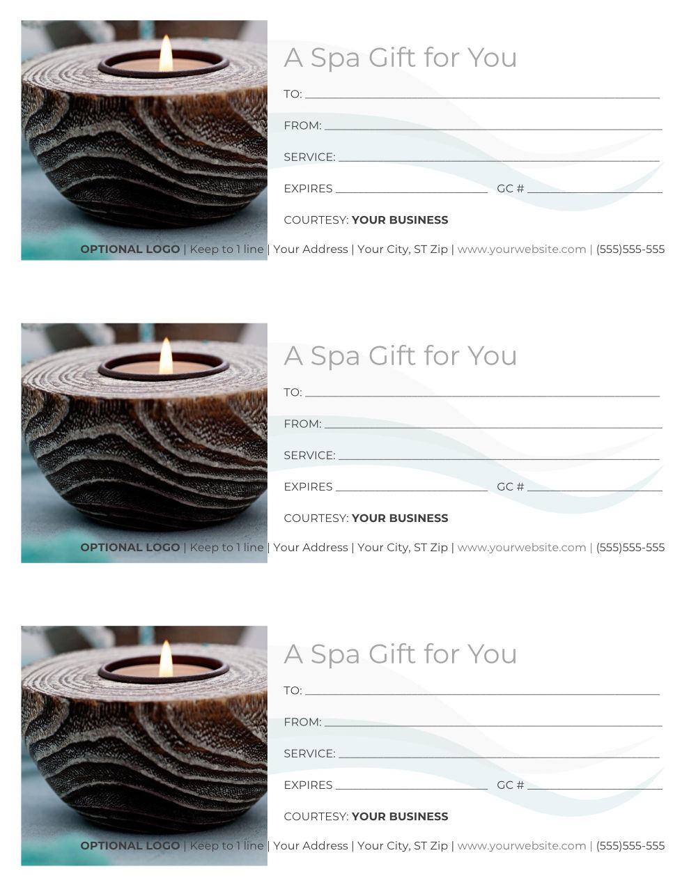 Free Gift Certificate Templates For Massage And Spa Inside Massage Gift Certificate Template Free Download
