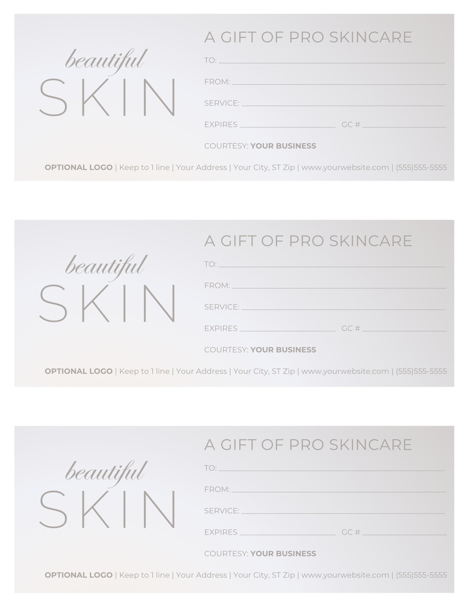 Free Gift Certificate Templates For Massage And Spa Pertaining To Gift Certificate Log Template