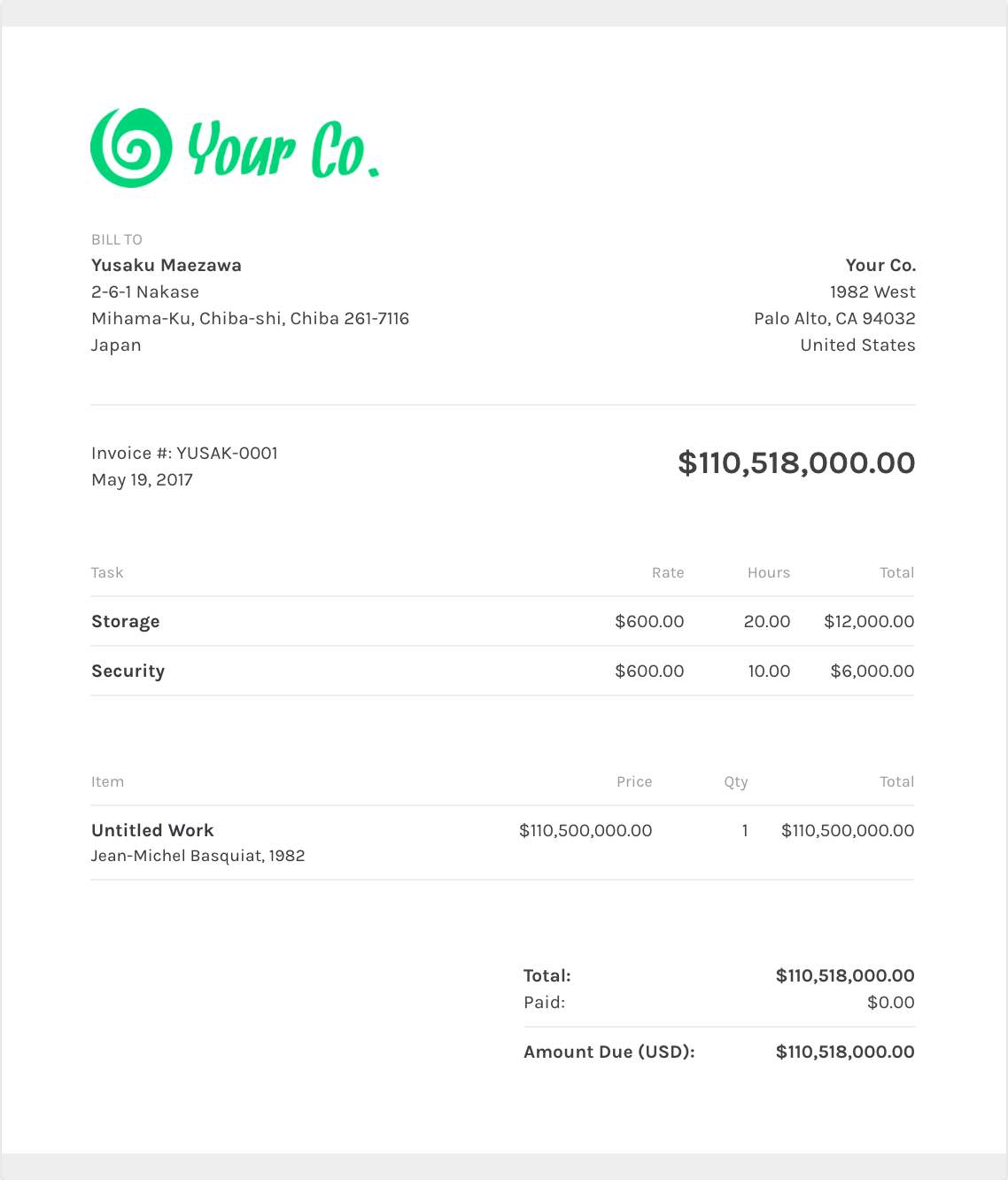 Free Graphic Design Invoice Template | Zipbooks With Invoice Template For Designers