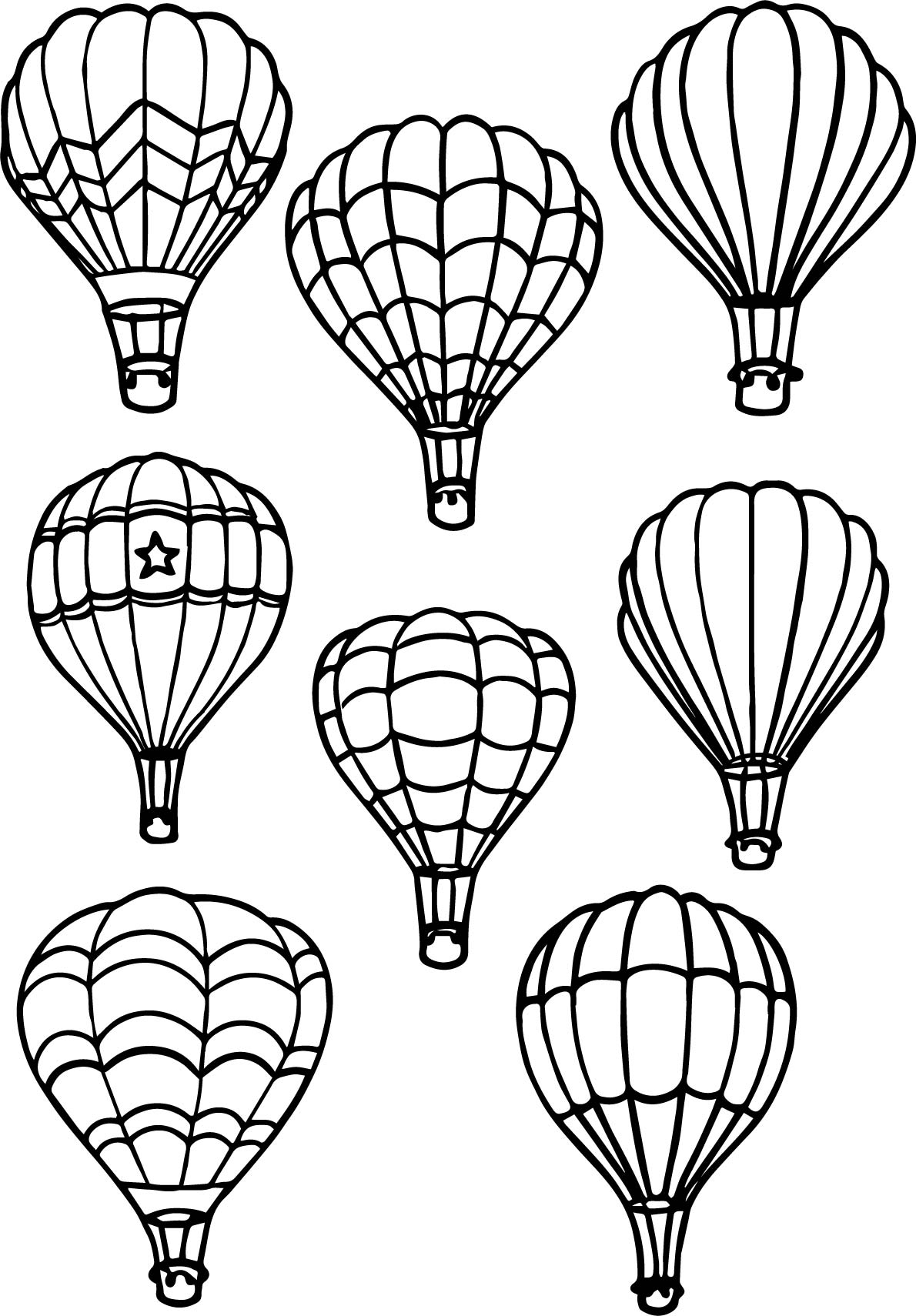 Free Hot Air Balloon Coloring Pages At Getdrawings With Hot Air Balloon Template Printable