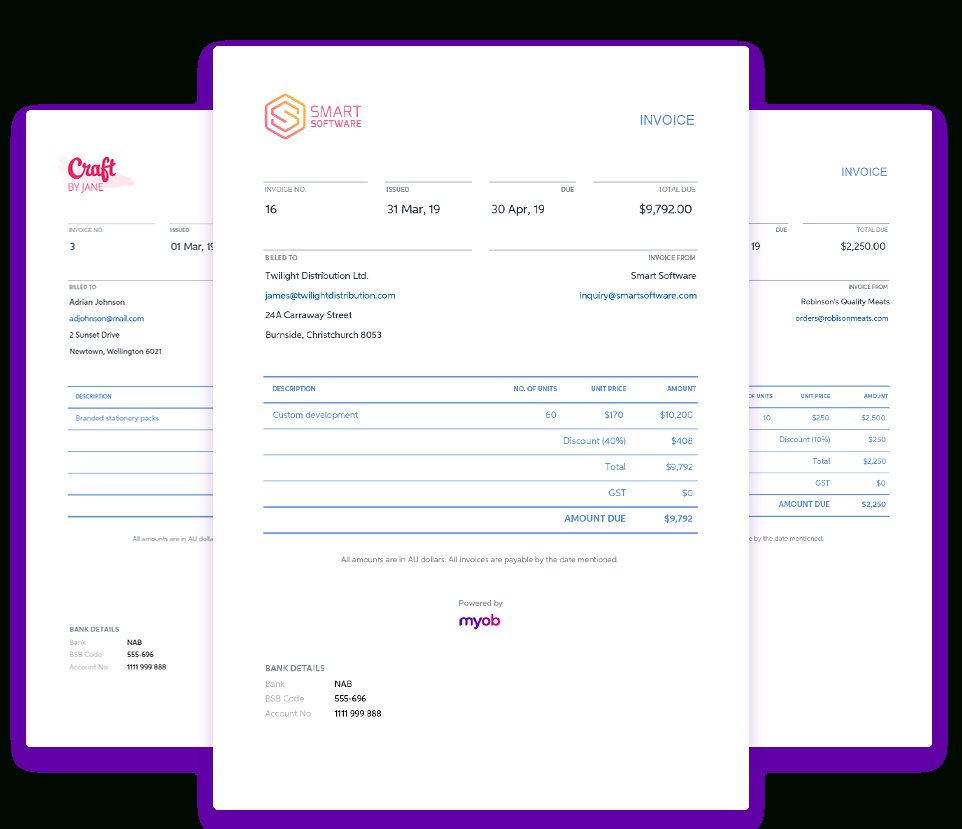 Free Invoice Template For Small Business | Myob Australia Within Invoice Template New Zealand
