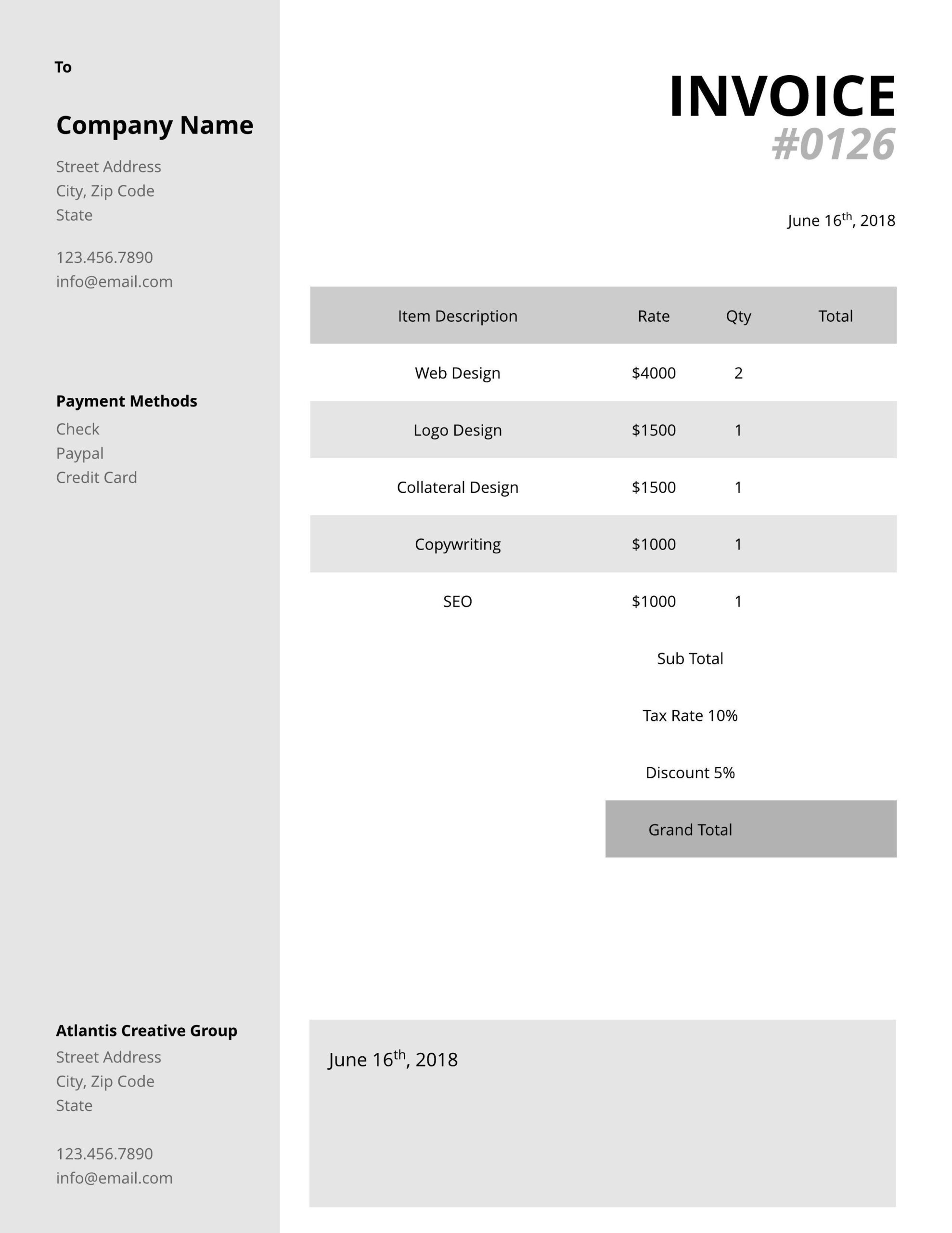 Free Invoice Templates & Examples | Lucidpress For Moving Company Invoice Template Free