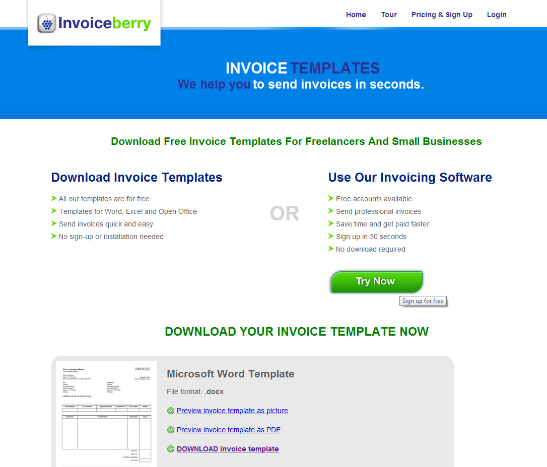 Free Invoice Templates | Invoiceberry Blog In Invoice Template For Openoffice Free