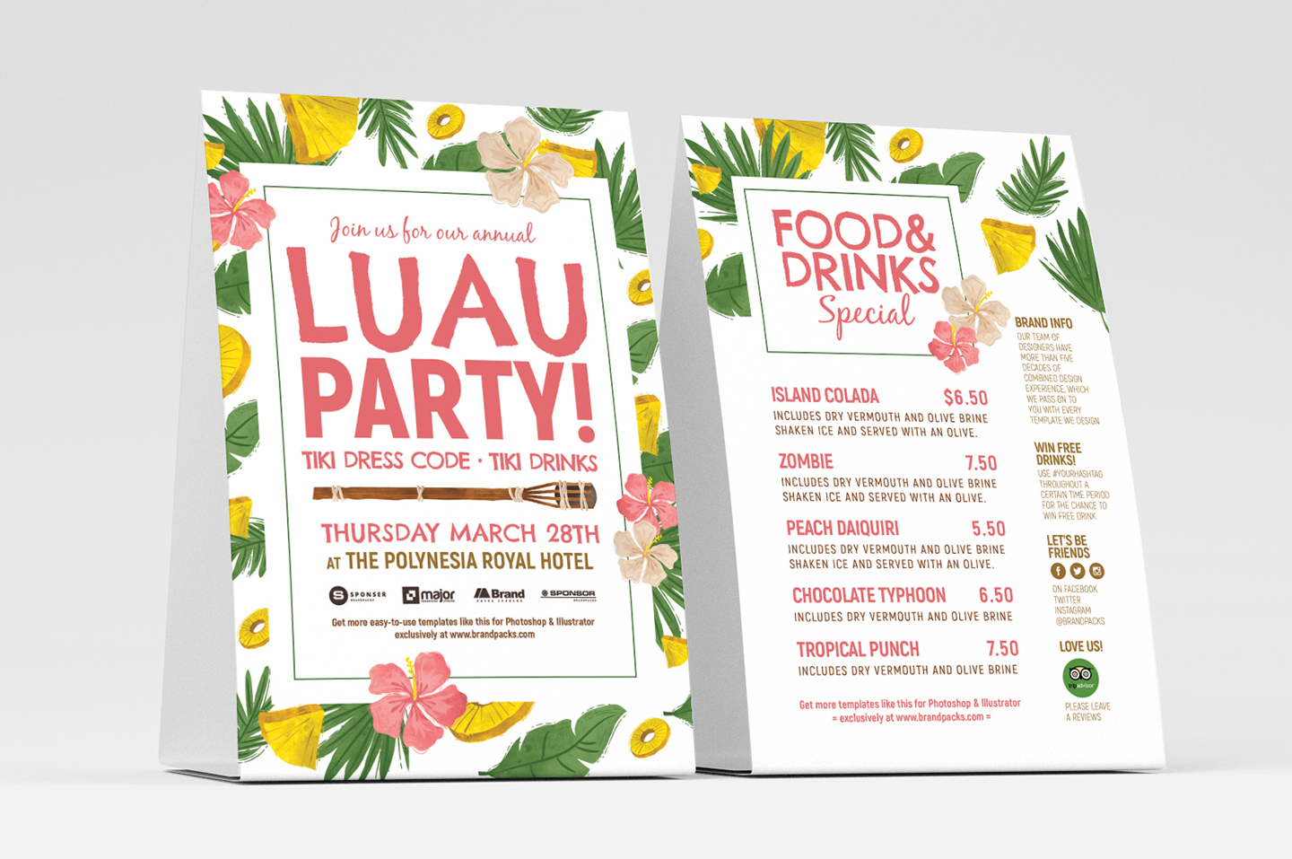 Free Luau Party Flyer Templates – Psd, Ai & Vector Intended For Hawaiian Menu Template