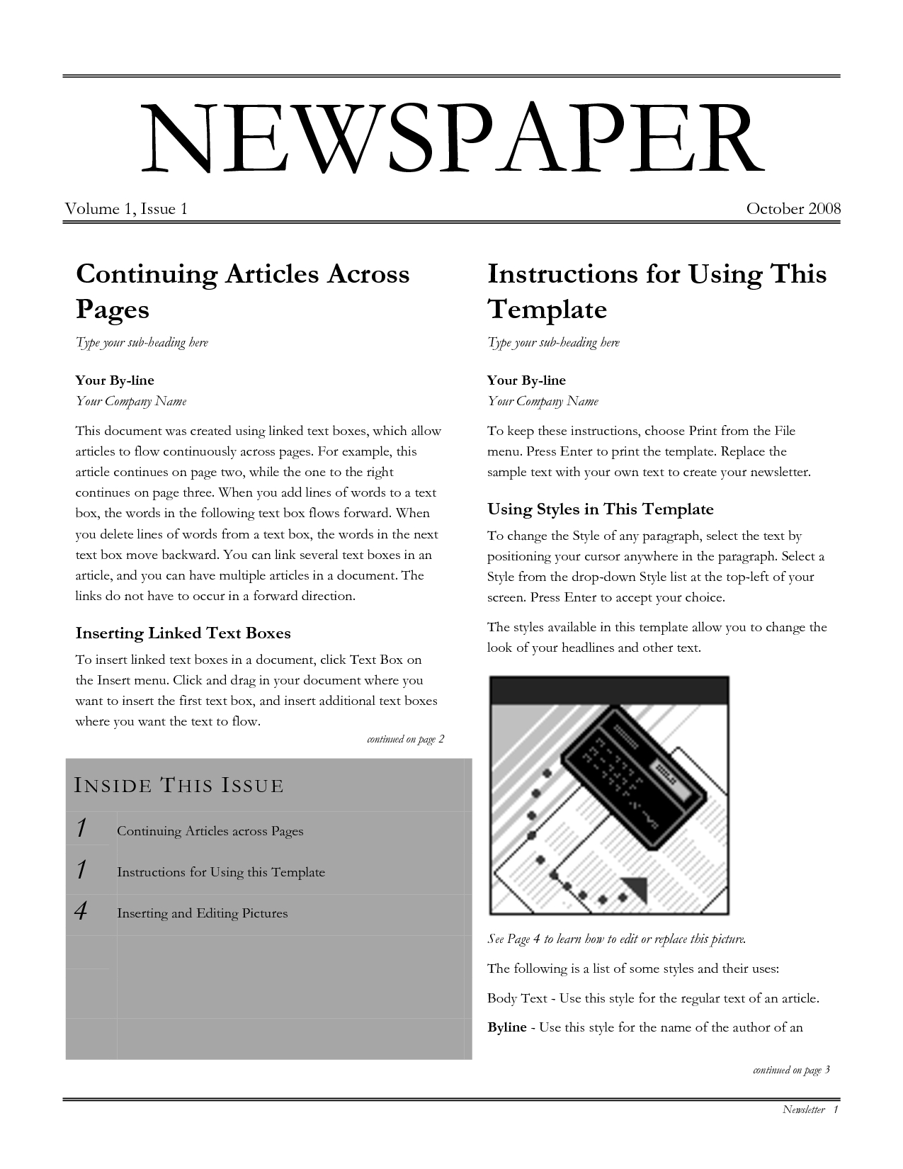 Free Microsoft Cliparts Newspapers, Download Free Clip Art Regarding Newspaper Template For Powerpoint