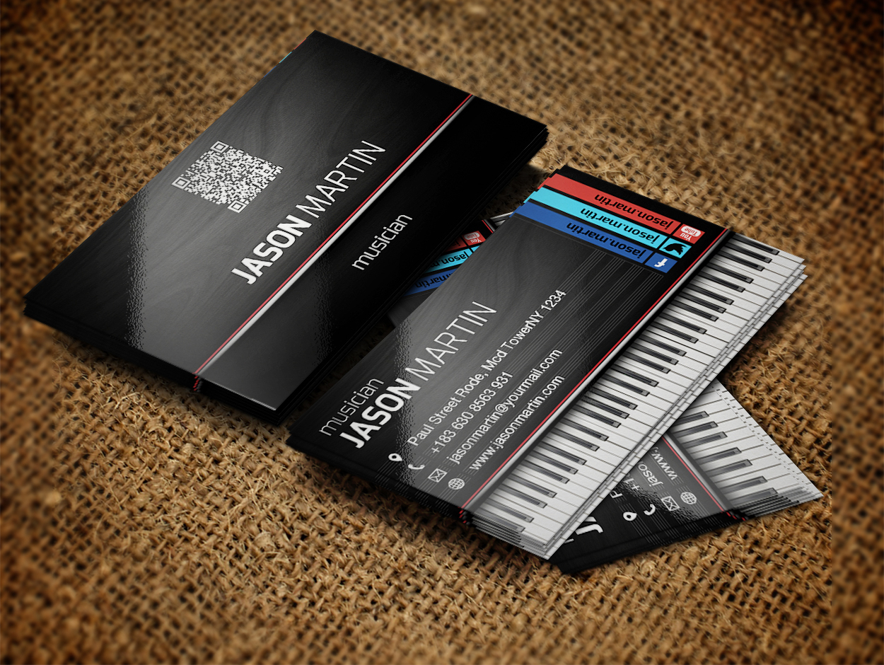Free Musician Business Cards | Zokidesign Inside Iphone Business Card Template