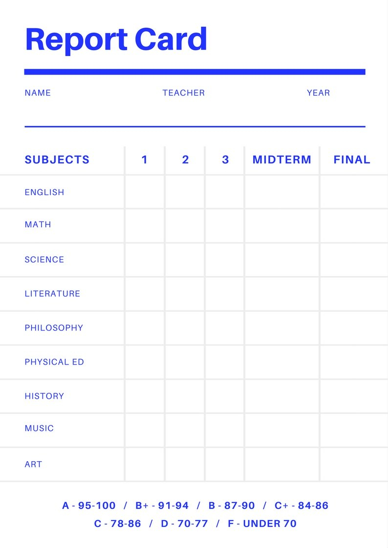 Free Online Report Card Maker: Design A Custom Report Card Intended For Middle School Report Card Template