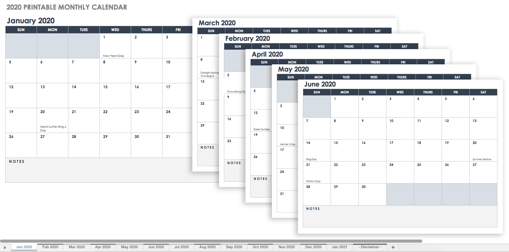 Free, Printable Excel Calendar Templates For 2019 & On Throughout Monthly Meeting Calendar Template