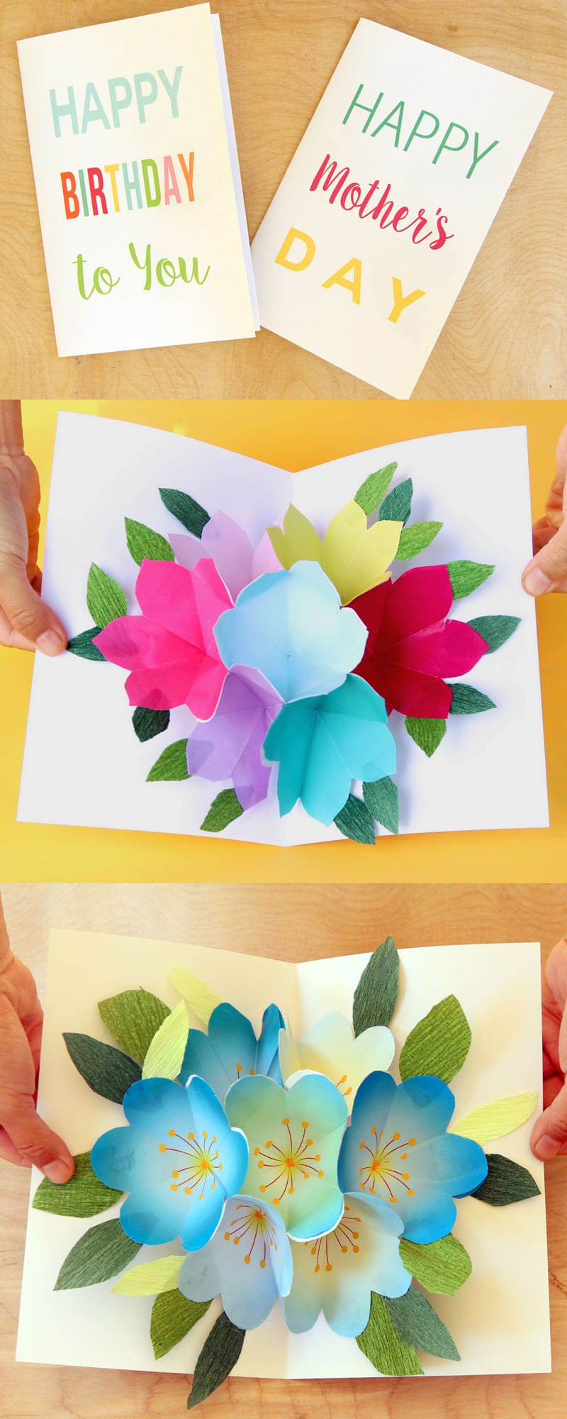 Free Printable Happy Birthday Card With Pop Up Bouquet – A With Regard To Happy Birthday Pop Up Card Free Template