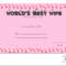 Free Printable World's Best Wife Certificates With Love Certificate Templates