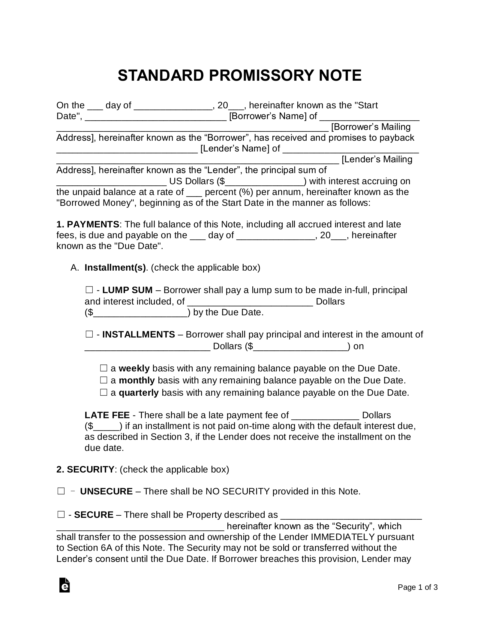 Free Promissory Note Templates – Word | Pdf | Eforms – Free Throughout Mortgage Note Template