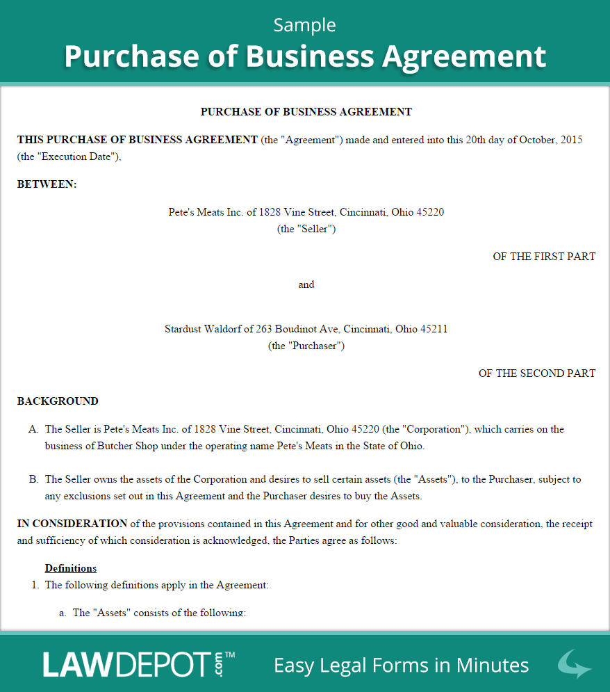 Free Purchase Of Business Agreement – Create, Download, And With How To Make A Business Contract Template