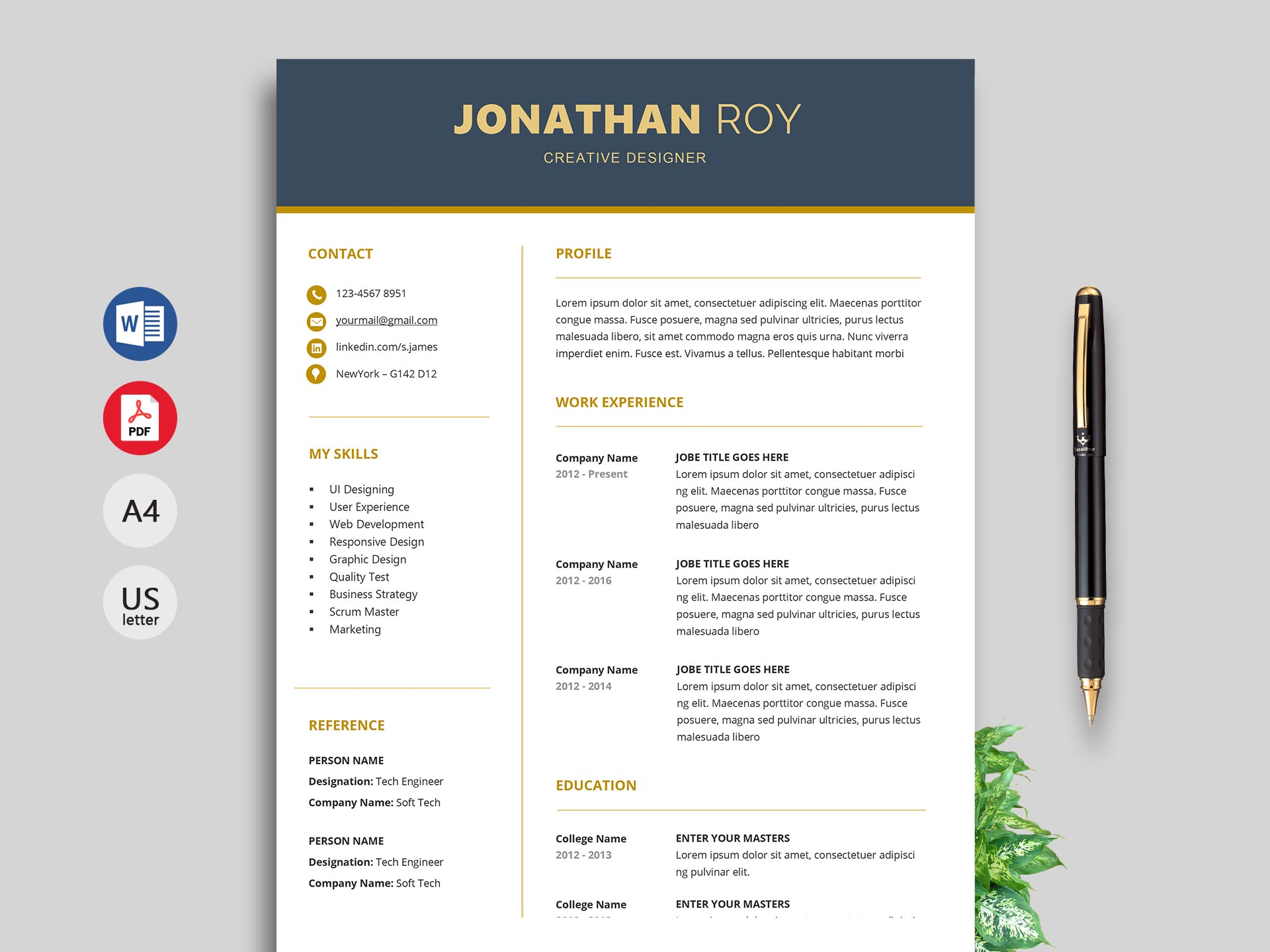 Free Resume & Cv Templates In Word Format 2020 | Resumekraft In How To Create A Cv Template In Word