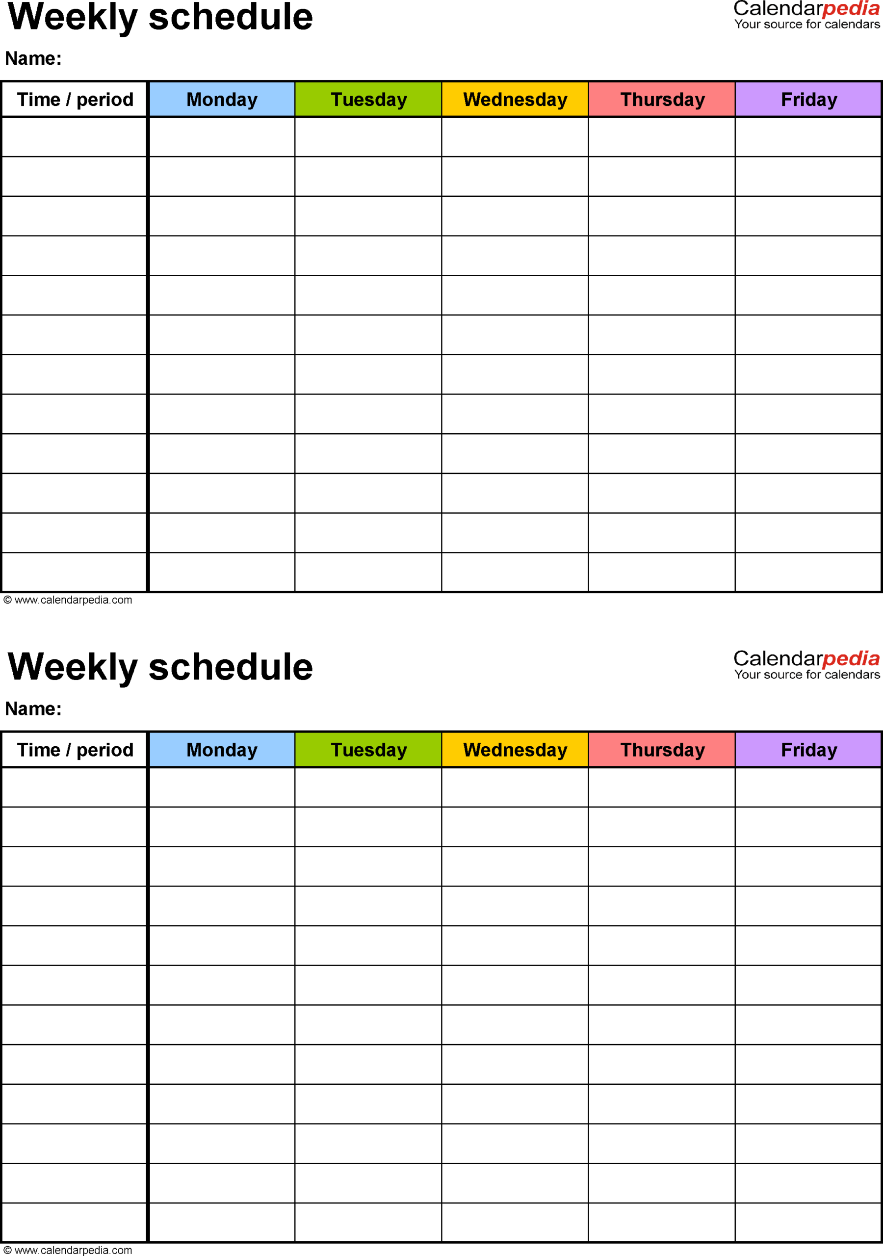 Free Weekly Schedule Templates For Excel – 18 Templates Inside Monthly Meeting Schedule Template