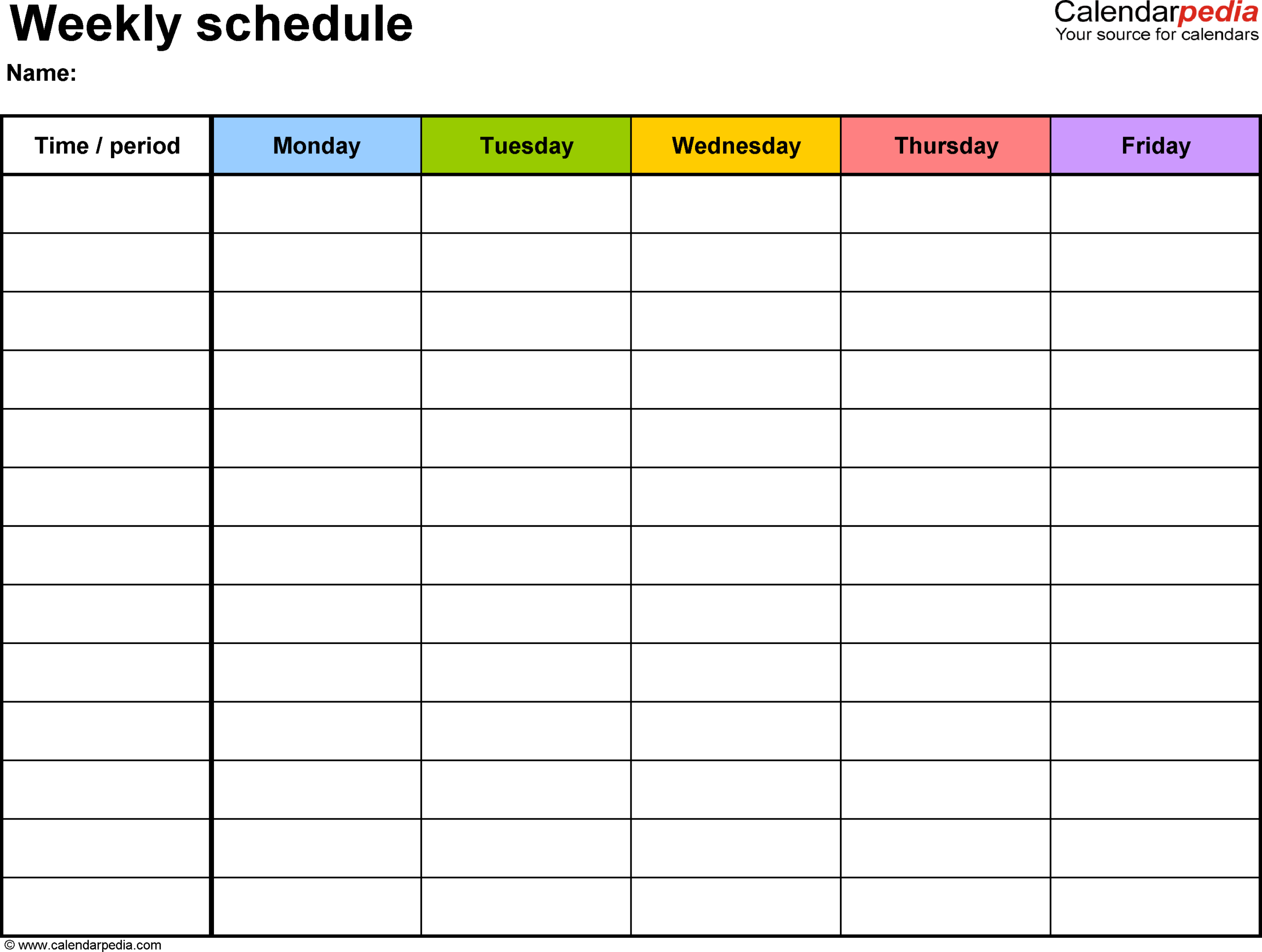 Free Weekly Schedule Templates For Excel – 18 Templates Regarding Monthly Meeting Schedule Template