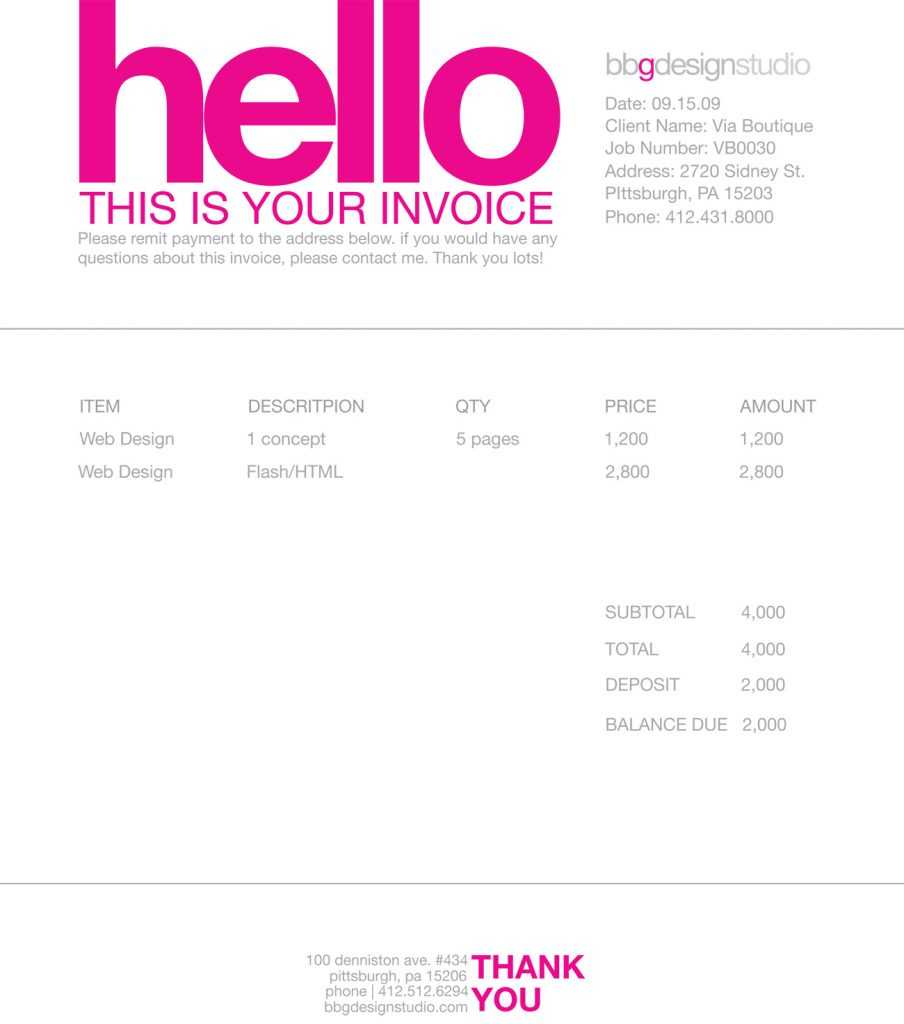 Freelance Invoice Template Free Invoice Example With Invoice Template 