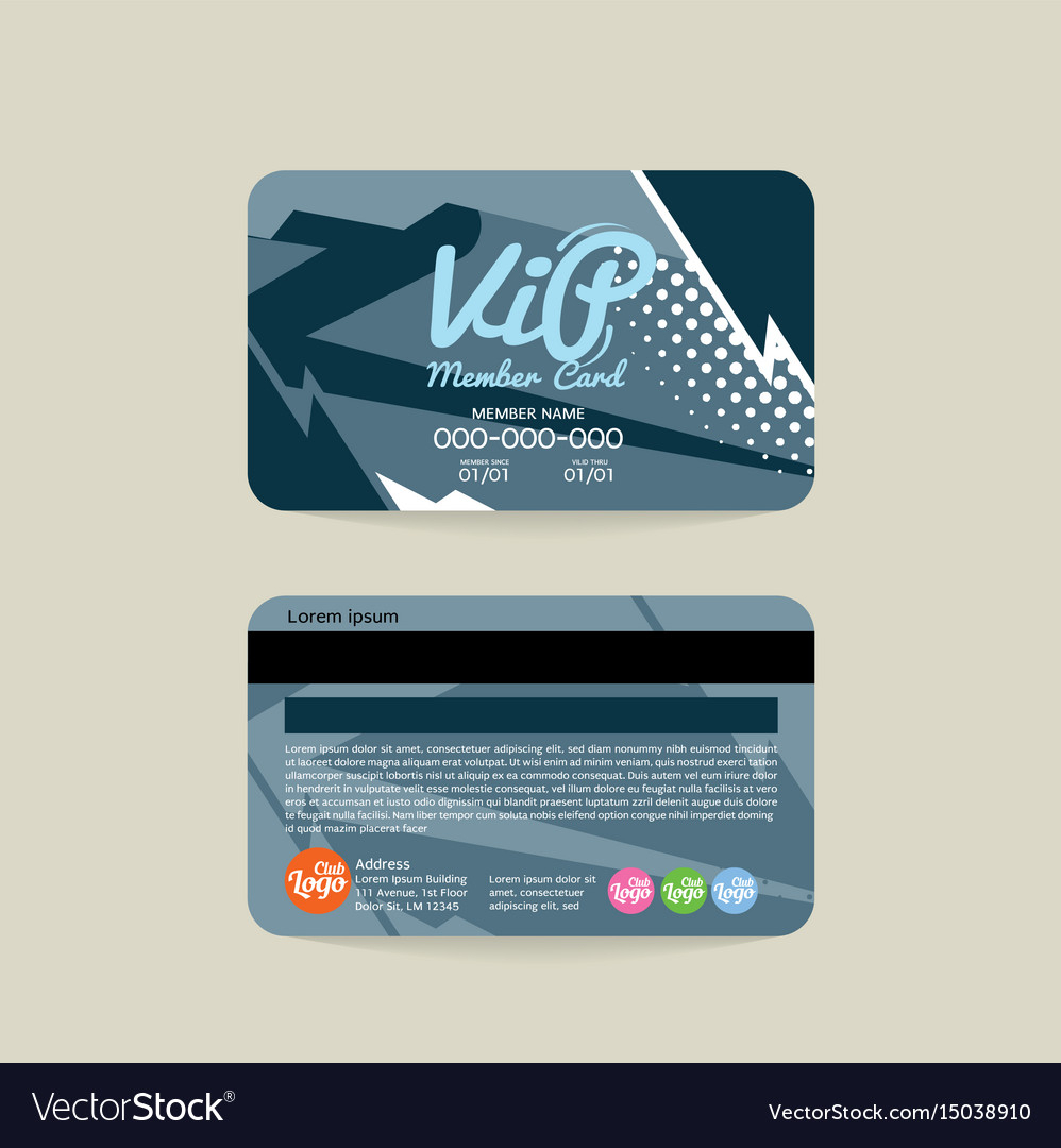 Front And Back Vip Member Card Template Inside Membership Card Template Free