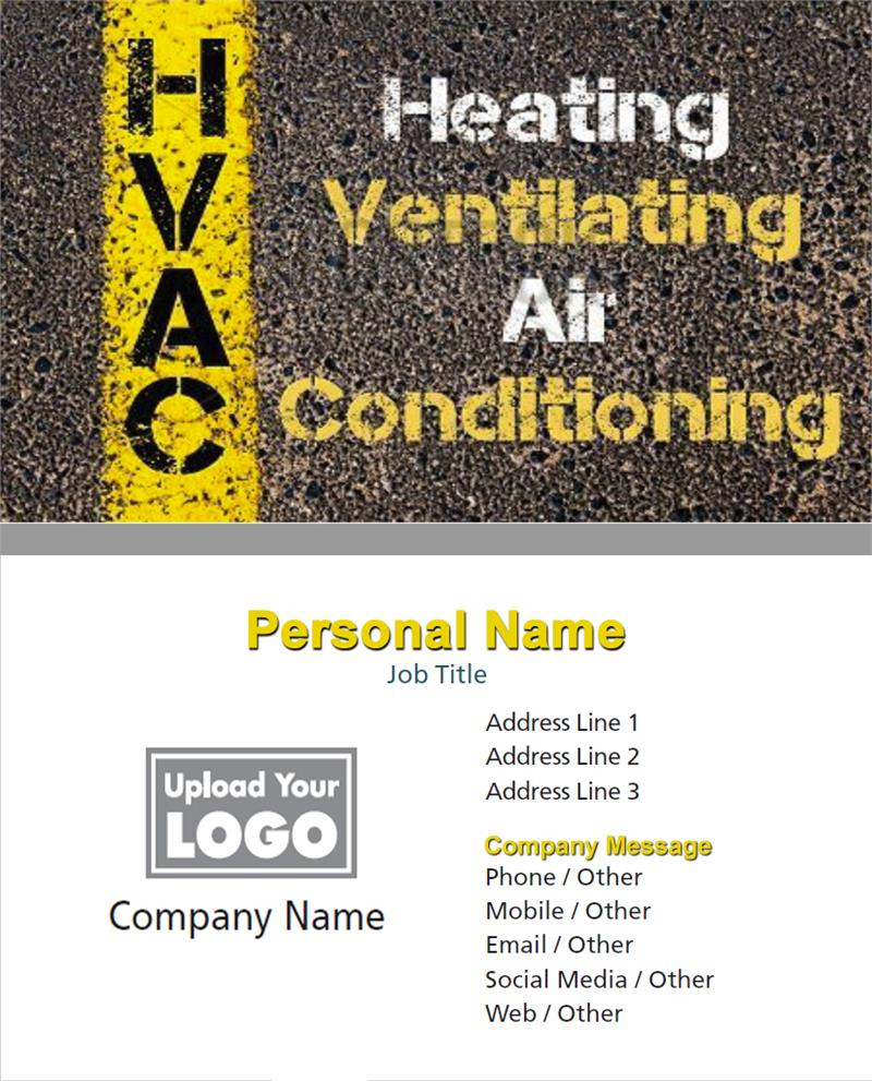 Full Color Hvac Business Cards Within Hvac Business Card Template
