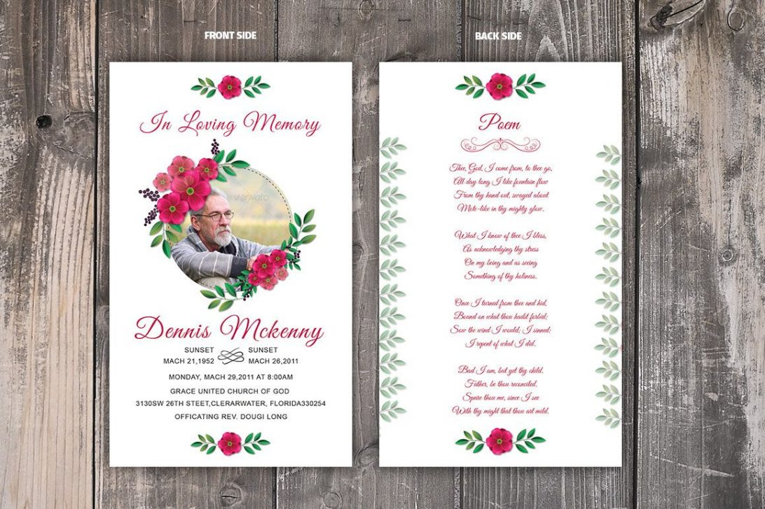 Funeral Card Template Free Program Download 2010 Psd With Memorial Cards For Funeral Template Free