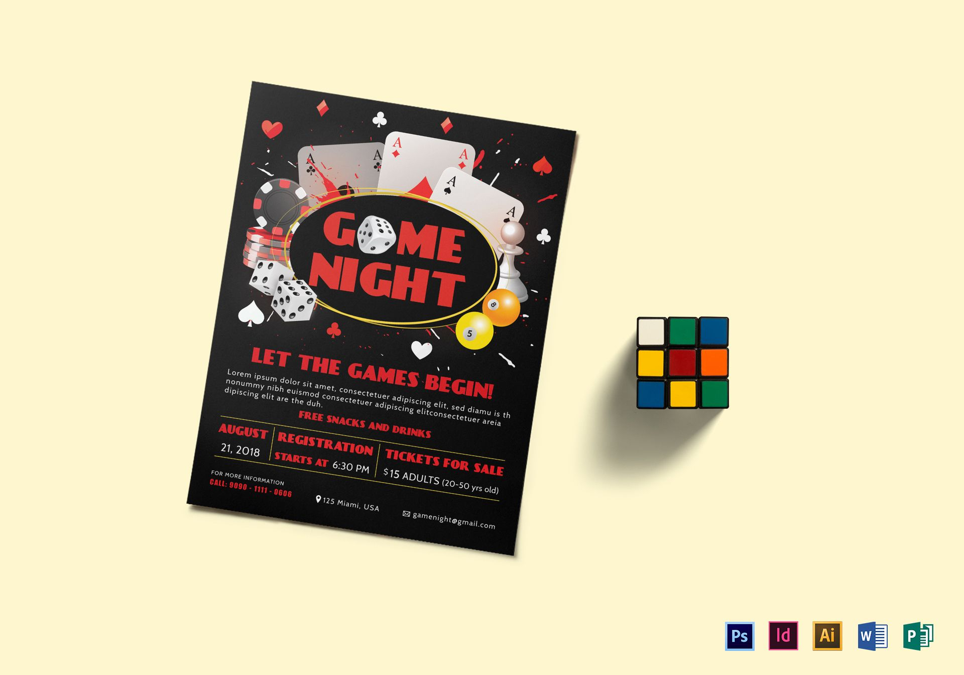 Game Night Flyer Template Pertaining To Game Night Flyer Template