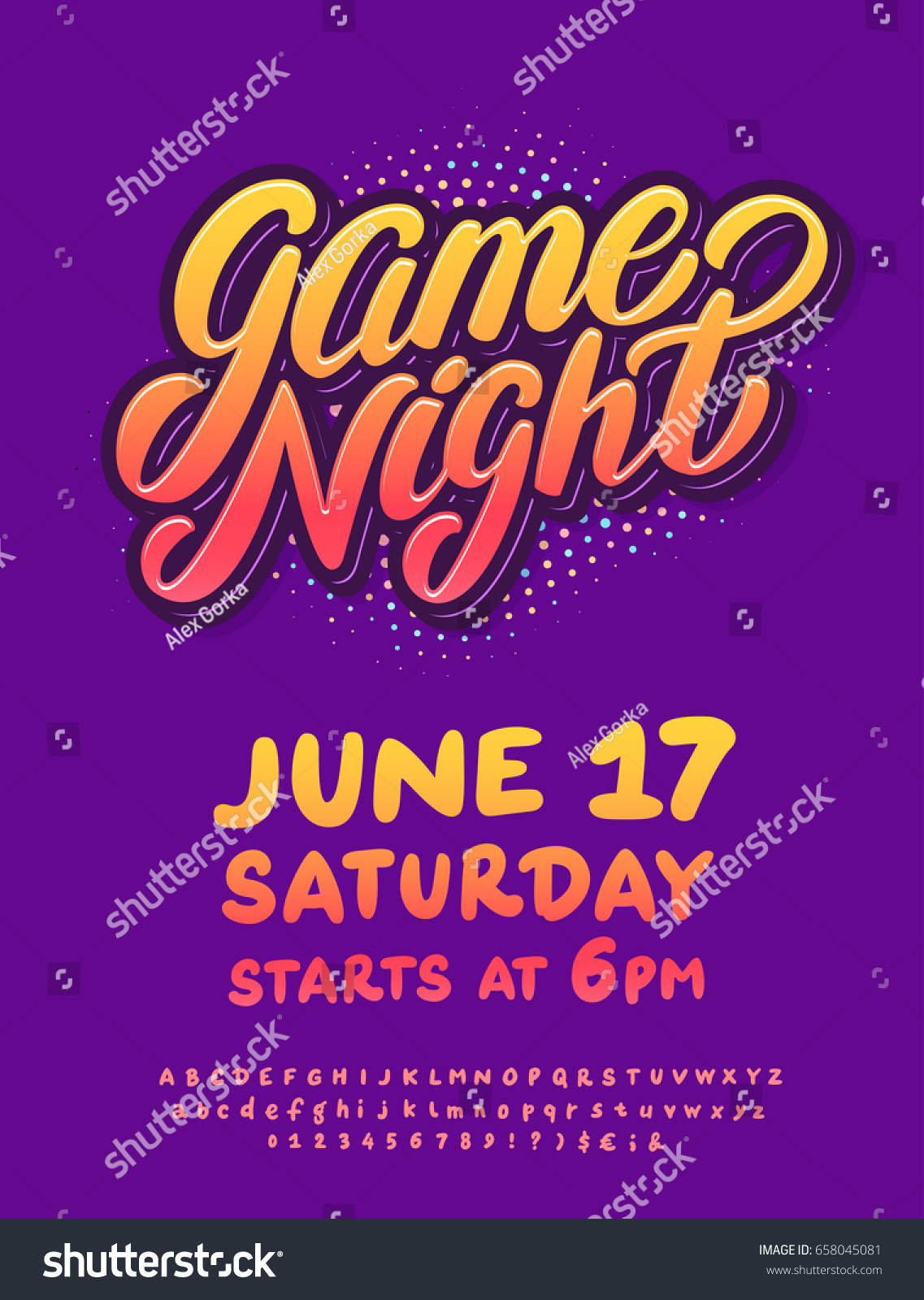 Game Night Poster Template Stock Vector (Royalty Free) 658045081 With Regard To Game Night Flyer Template