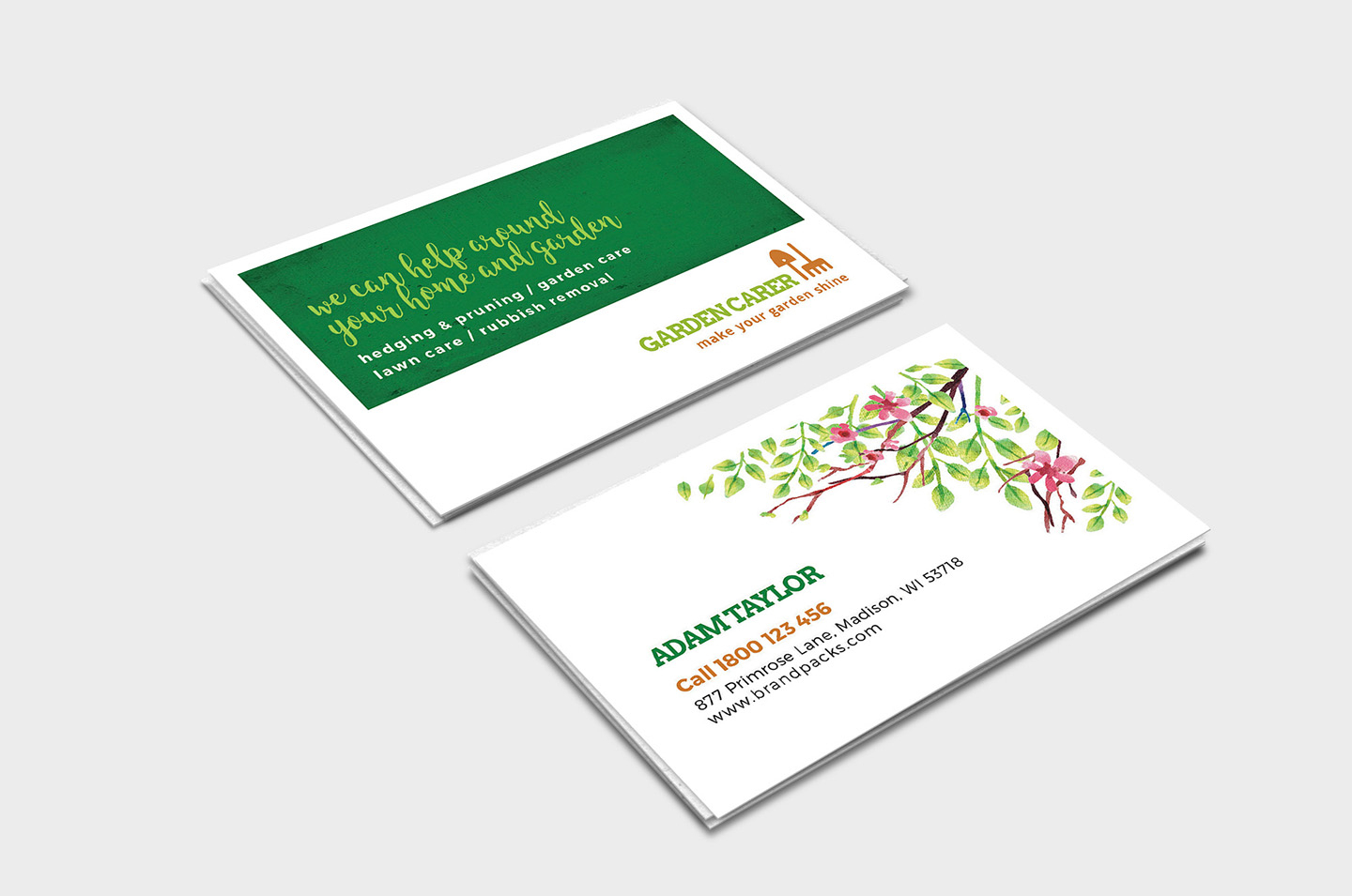 Gardener Business Card Template In Psd, Ai & Vector – Brandpacks Pertaining To Gardening Business Cards Templates