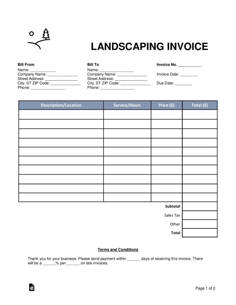 Gardening Invoice Template - Colona.rsd7 For Mechanic Shop Invoice Templates