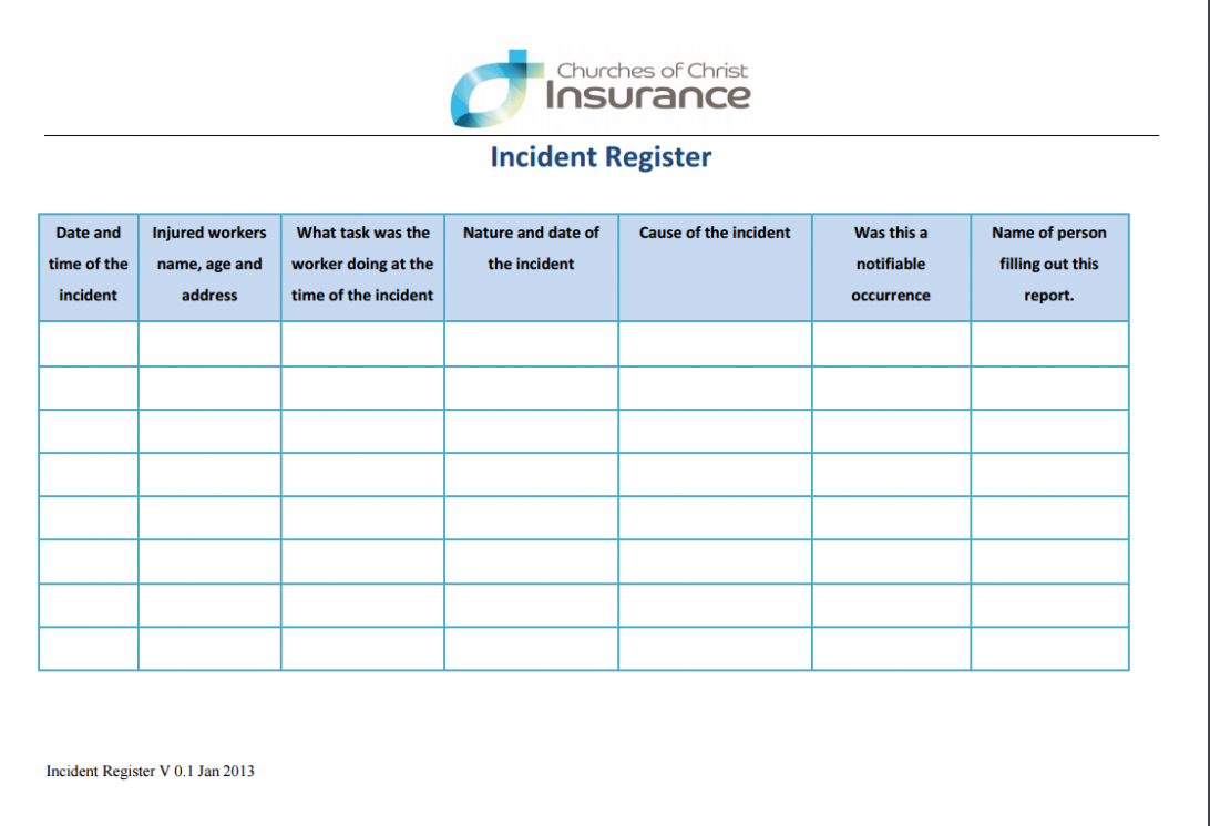 General Incident Report Form Template First Aid Free Uk For Insurance Incident Report Template