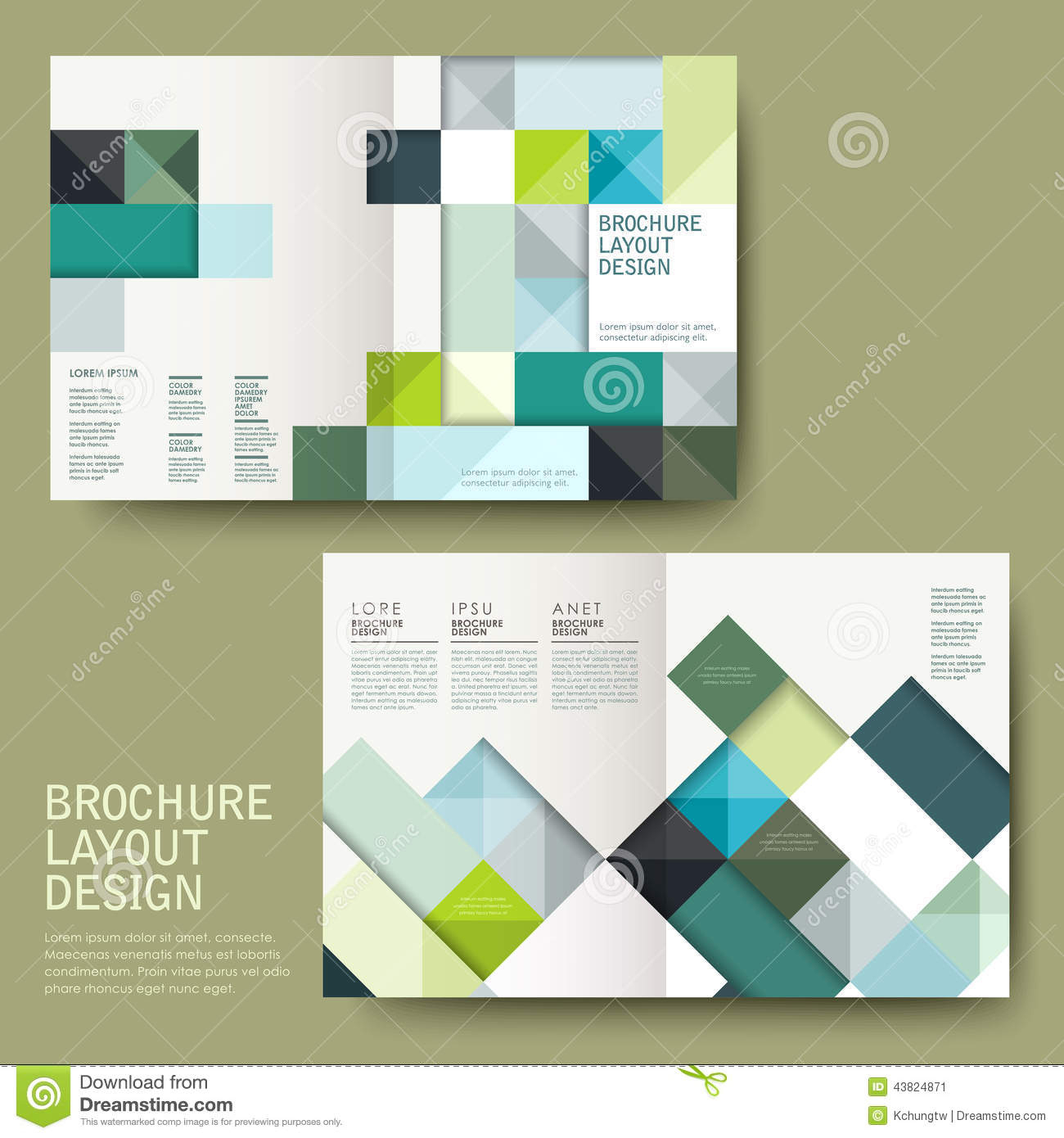 Geometric Style Half Fold Template Brochure Stock Vector Pertaining To Half Page Brochure Template
