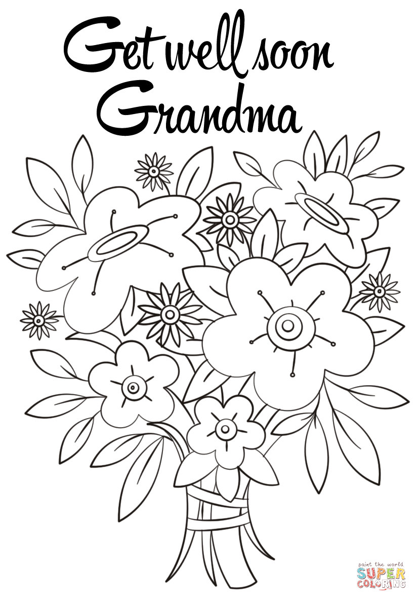 Get Well Soon Grandma Coloring Page | Free Printable Regarding Get Well Soon Card Template