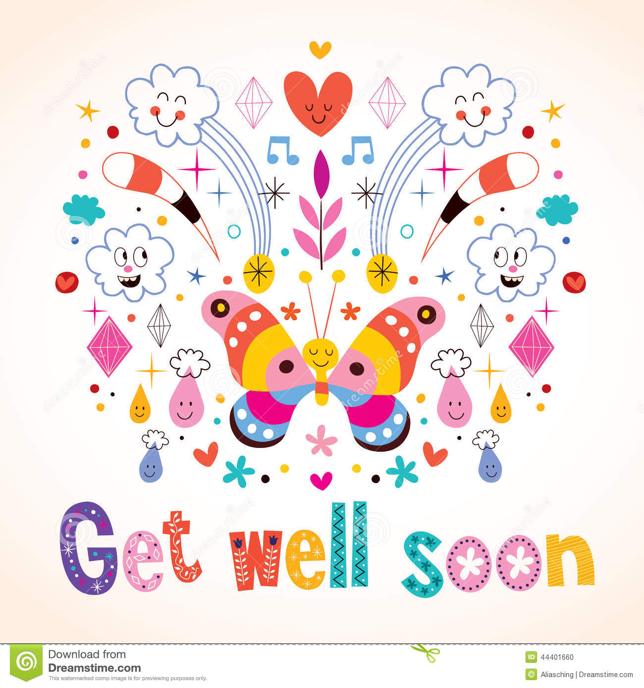 Get Well Soon Greeting Card Stock Vector – Illustration Of Pertaining To Get Well Card Template