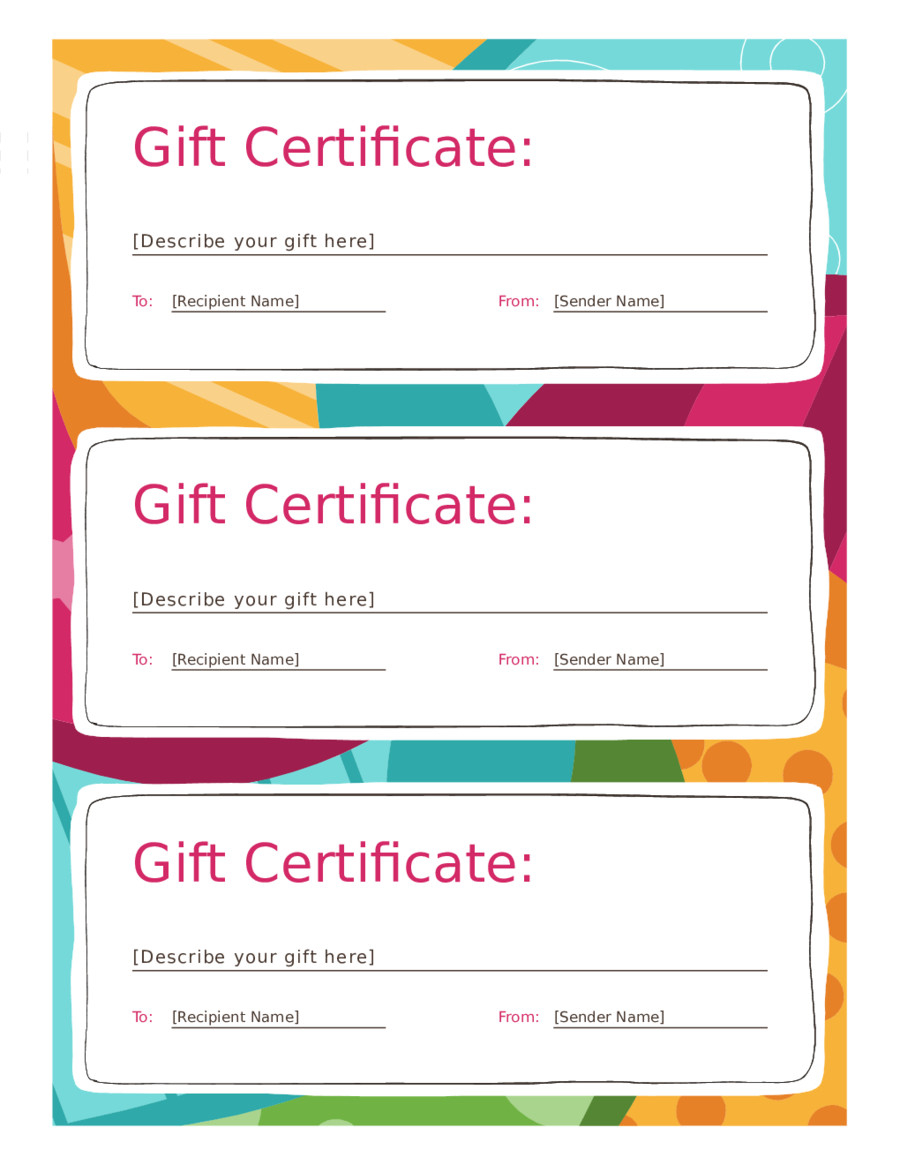 Gift Card Certificate Template Unique 2018 Gift Certificate With Regard To Microsoft Gift Certificate Template Free Word