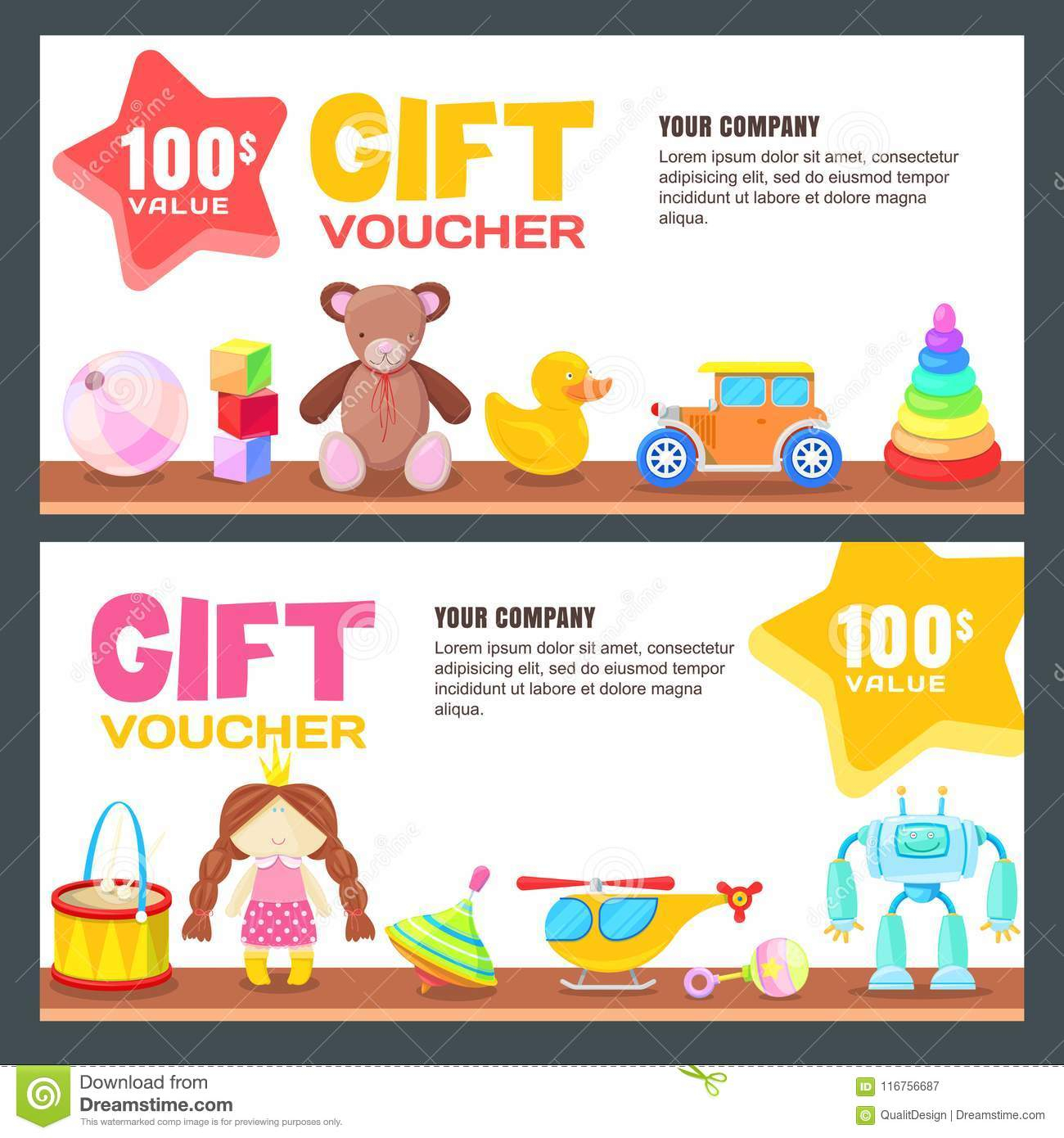 Gift Card, Voucher, Certificate Or Coupon Vector Design Regarding Kids Gift Certificate Template