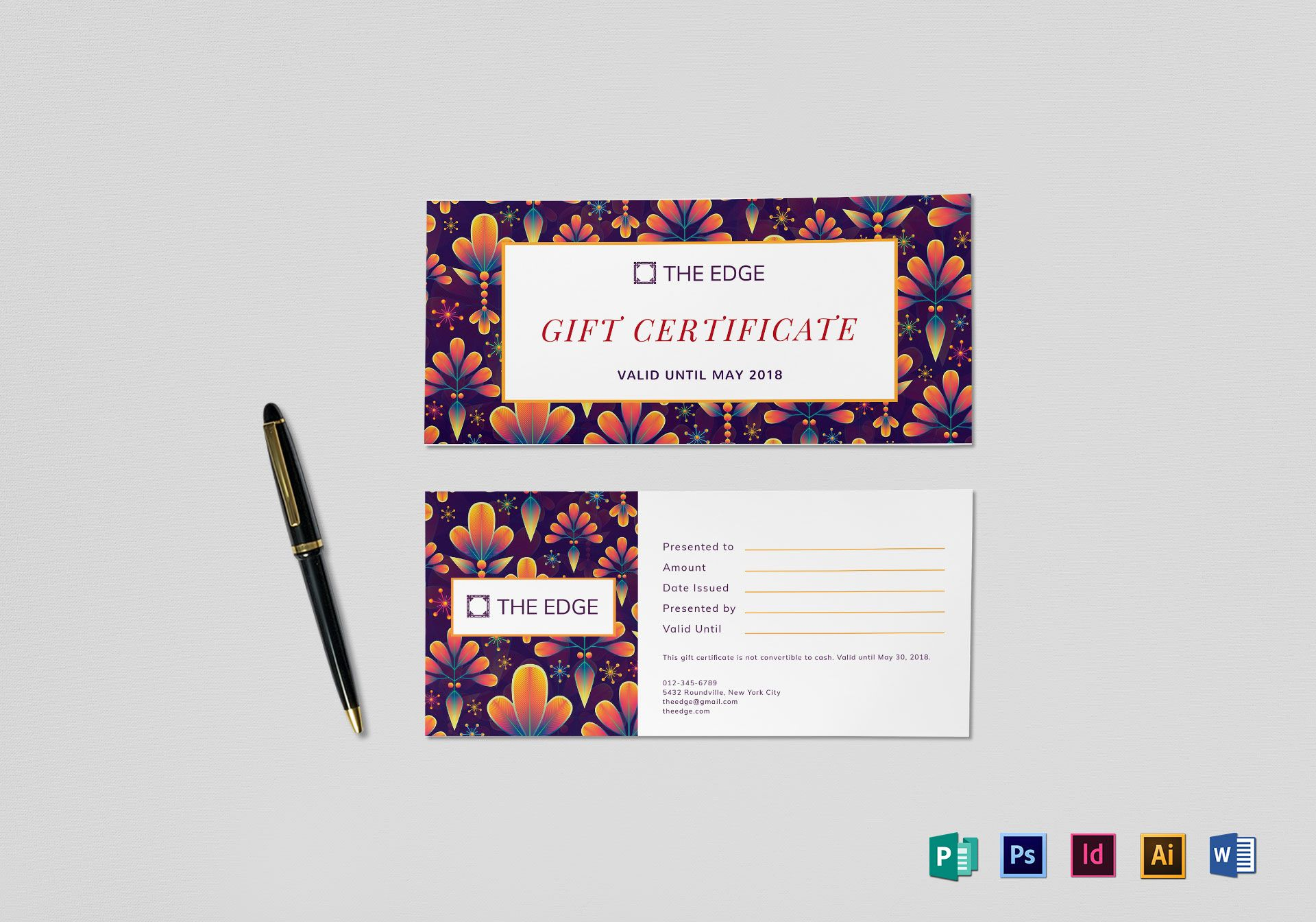Gift Certificate Template For Indesign Gift Certificate Template