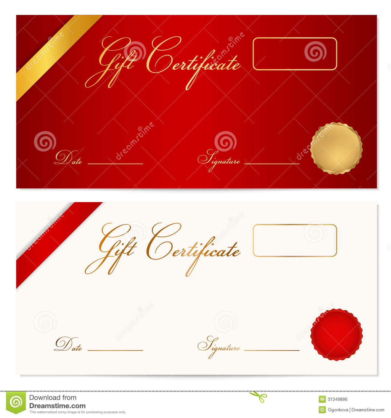 Gift Certificate (Voucher) Template. Wax Seal Stock Vector Inside Graduation Gift Certificate Template Free