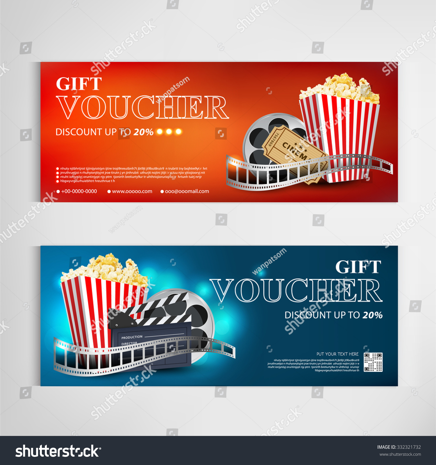 Gift Voucher Movie Template Modern Pattern Stock Vector For Movie Gift Certificate Template