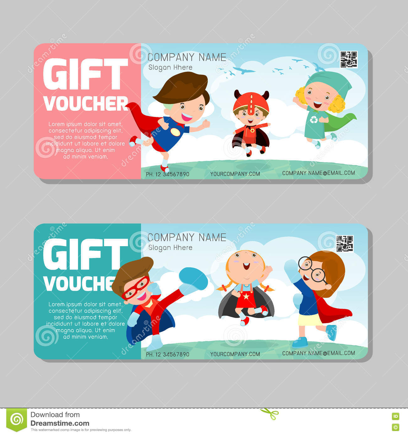 Gift Voucher Template And Modern Pattern.child Concept Pertaining To Kids Gift Certificate Template