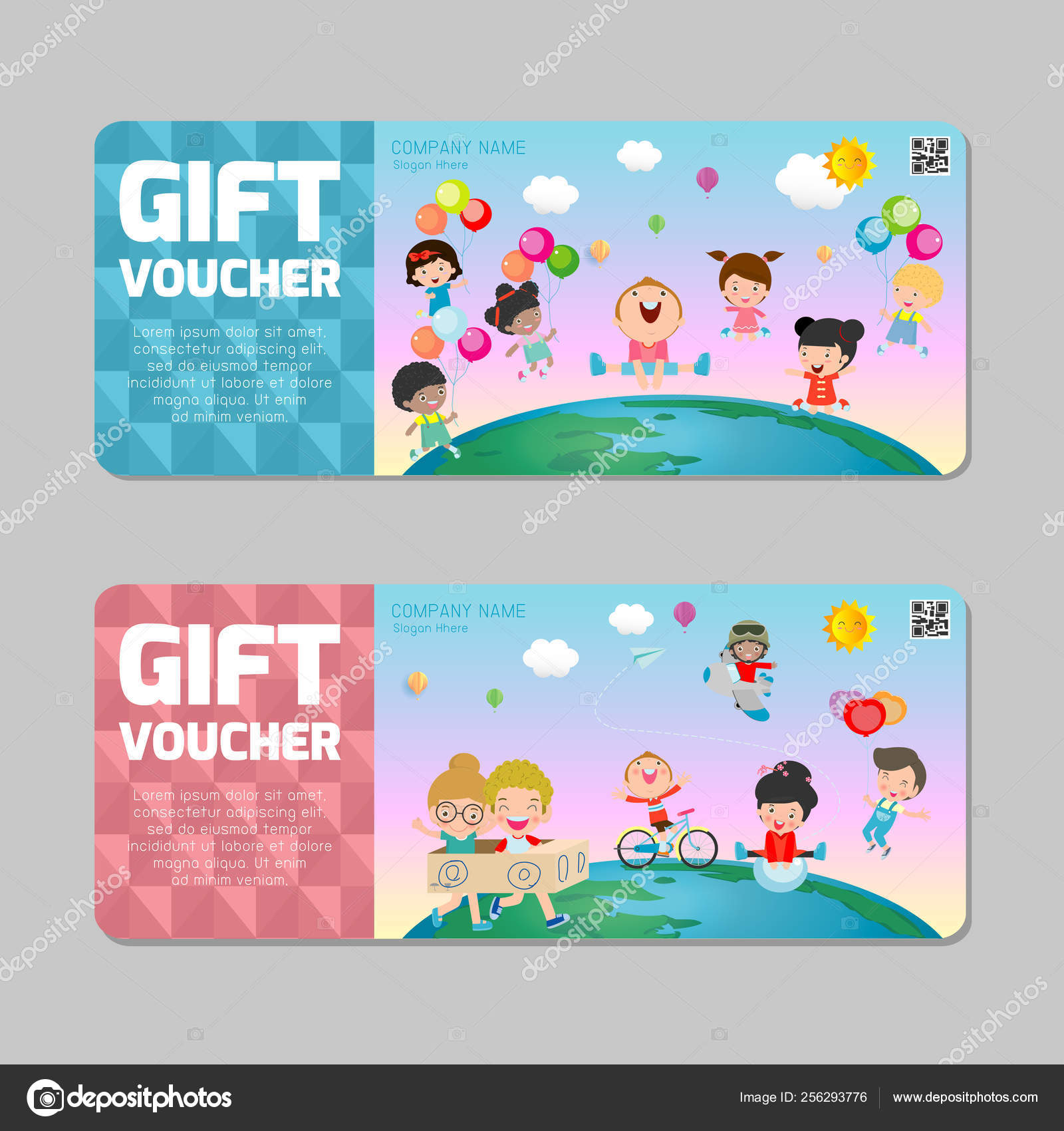 Gift Voucher Template Colorful Pattern Cute Gift Voucher Regarding Kids Gift Certificate Template