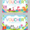 Gift Voucher Template Colorful Patterncute Gift Stock Vector Inside Kids Gift Certificate Template