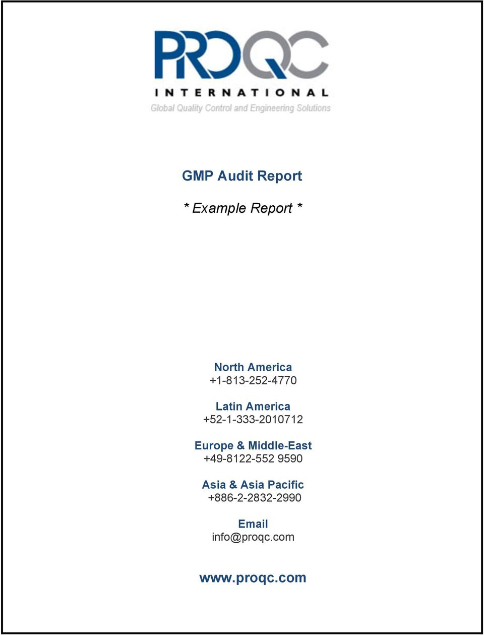 Gmp Audit Report. * Example Report * – Pdf Free Download Intended For Gmp Audit Report Template