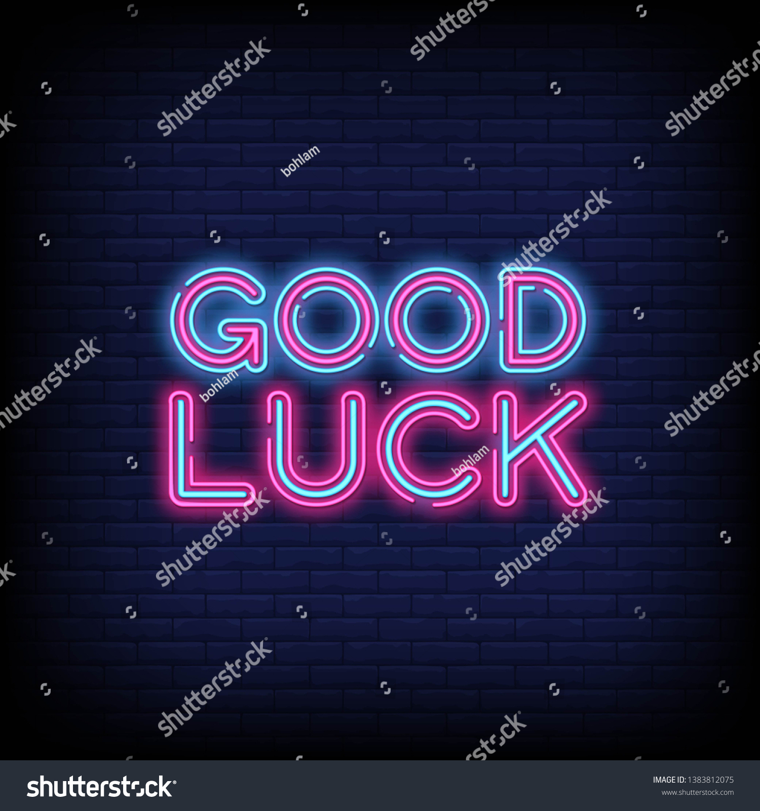 Good Luck Neon Sign Vector Abrick Stock Vector (Royalty Free Inside Good Luck Banner Template