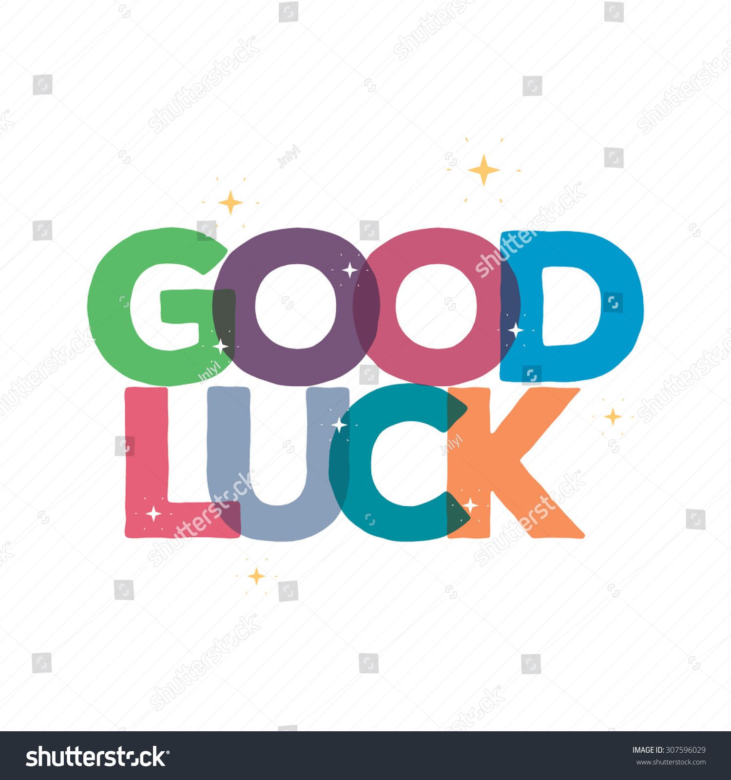 Good Luck Typography Card Designgreeting Card Stock Vector Intended For Good Luck Card Template