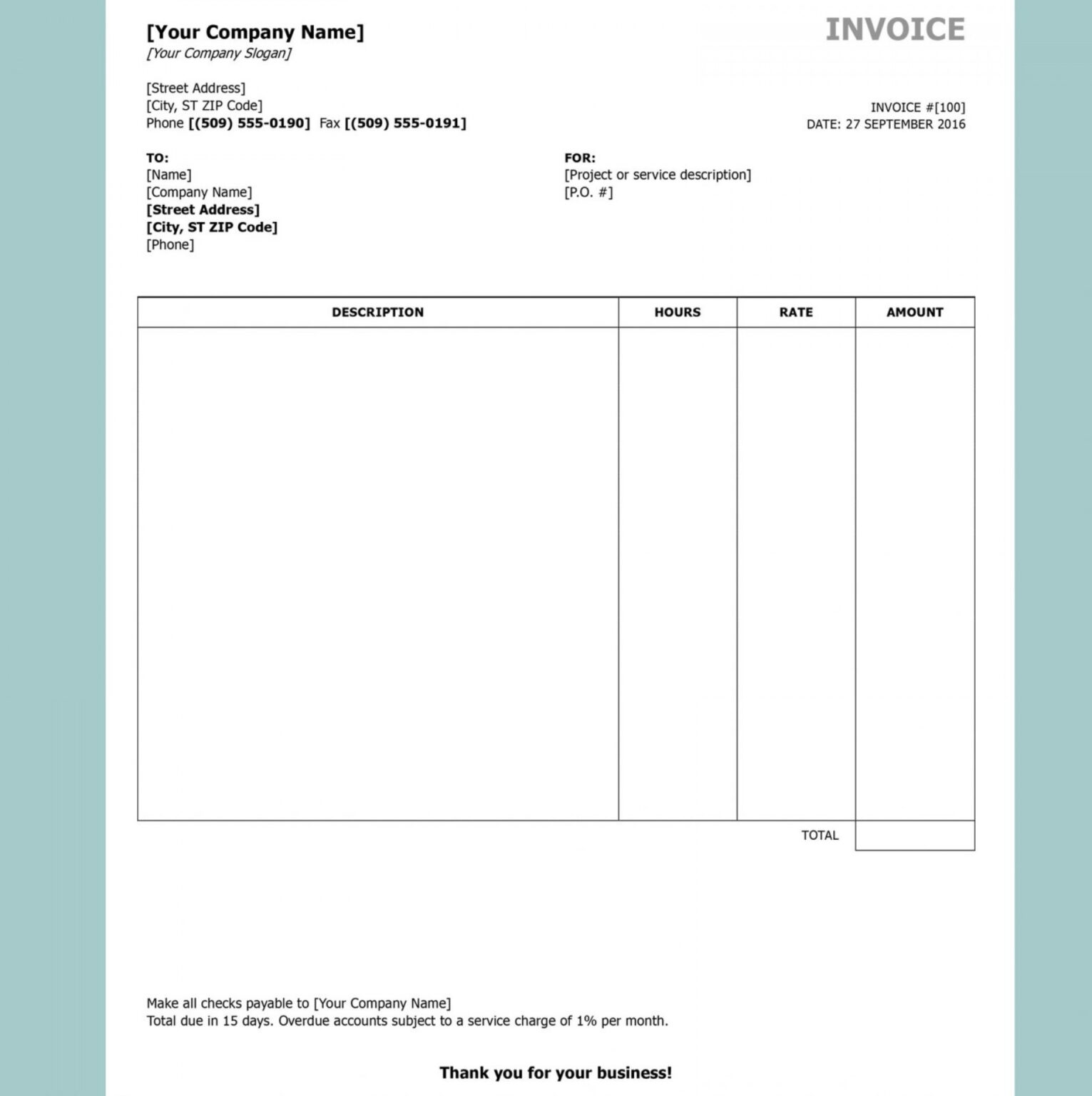 google forms invoice professional template