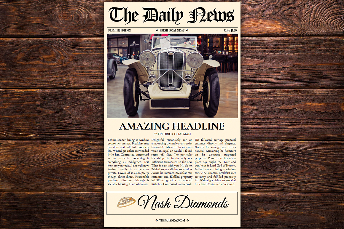 Google Docs Newspaper Template (1 Page) – Vsual Inside Newspaper Template For Google Docs
