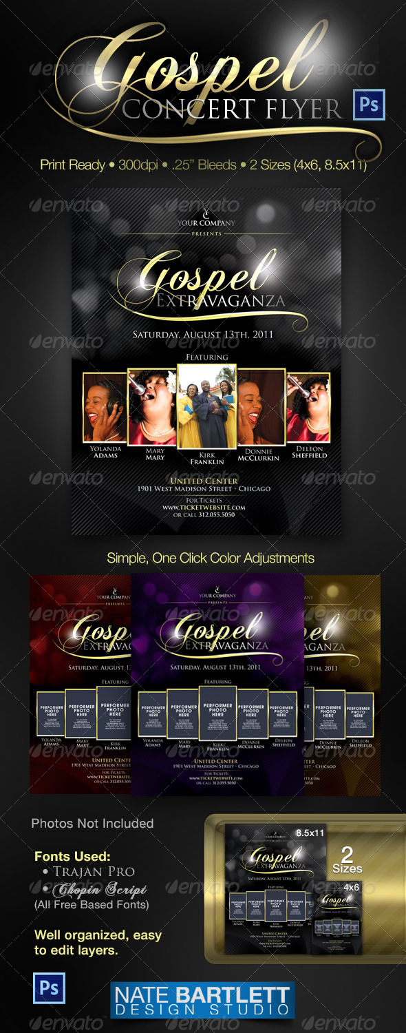 Gospel Concert Flyer Graphics, Designs & Templates For Graphic Design Flyer Templates Free